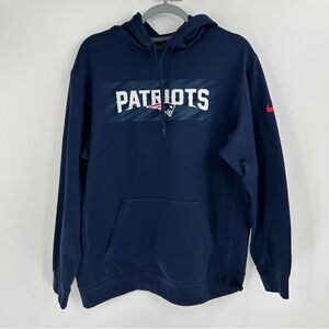 Nike New England Patriots NFL Therma-Fit Long Sleeve Hoodie Navy Large